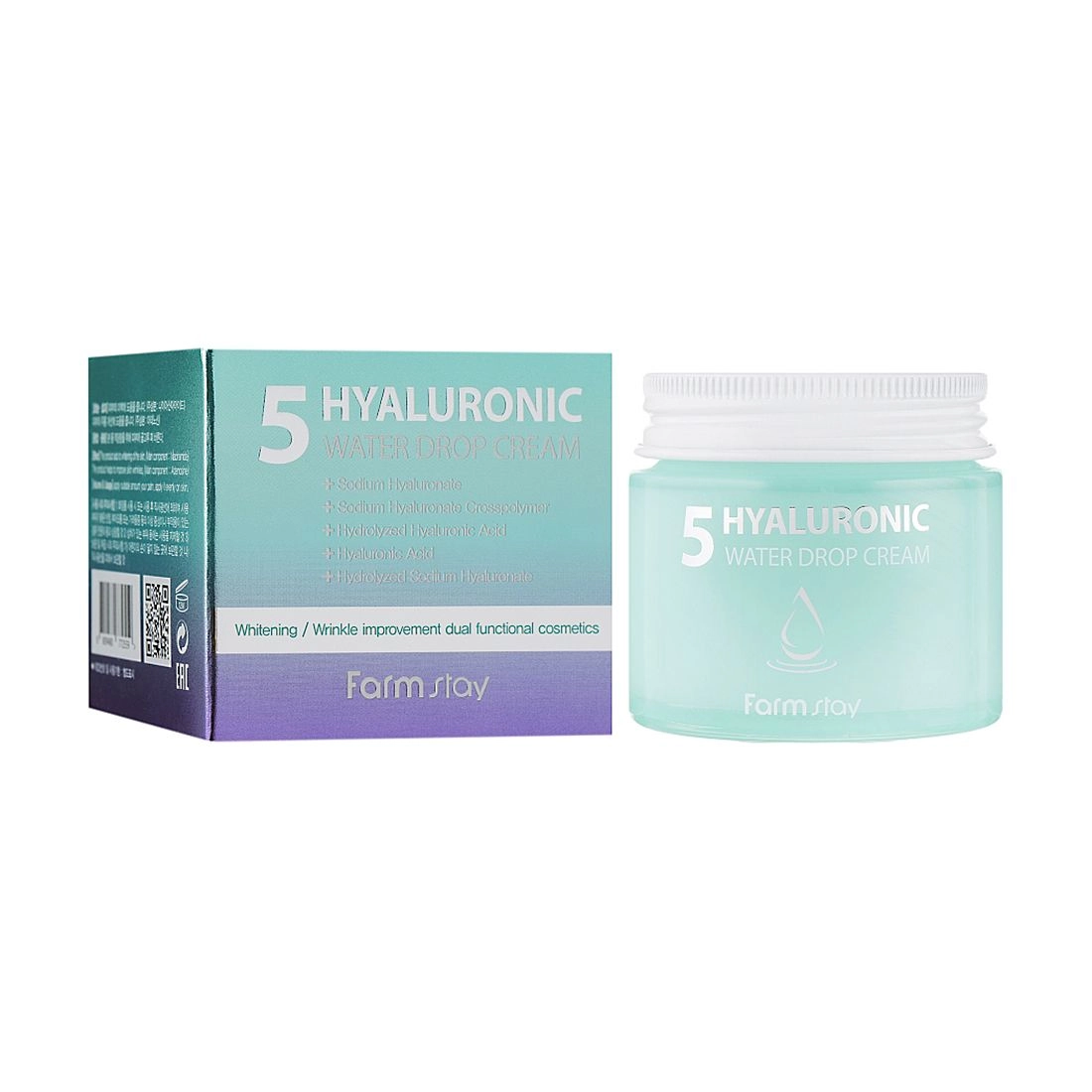 Зволожуючий крем з гіалуроновою кислотою - FarmStay Hyaluronic 5 Water Drop Cream, 80 мл - фото N3