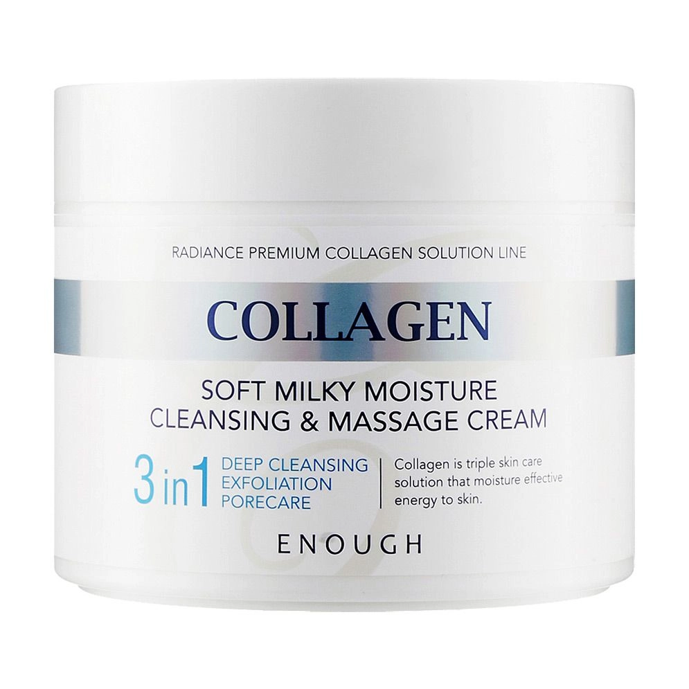 Enough Collagen Soft Milky Moisture Cleansing & Massage Cream Очищуючий масажний крем для обличчя і тіла 300 мл - фото N5