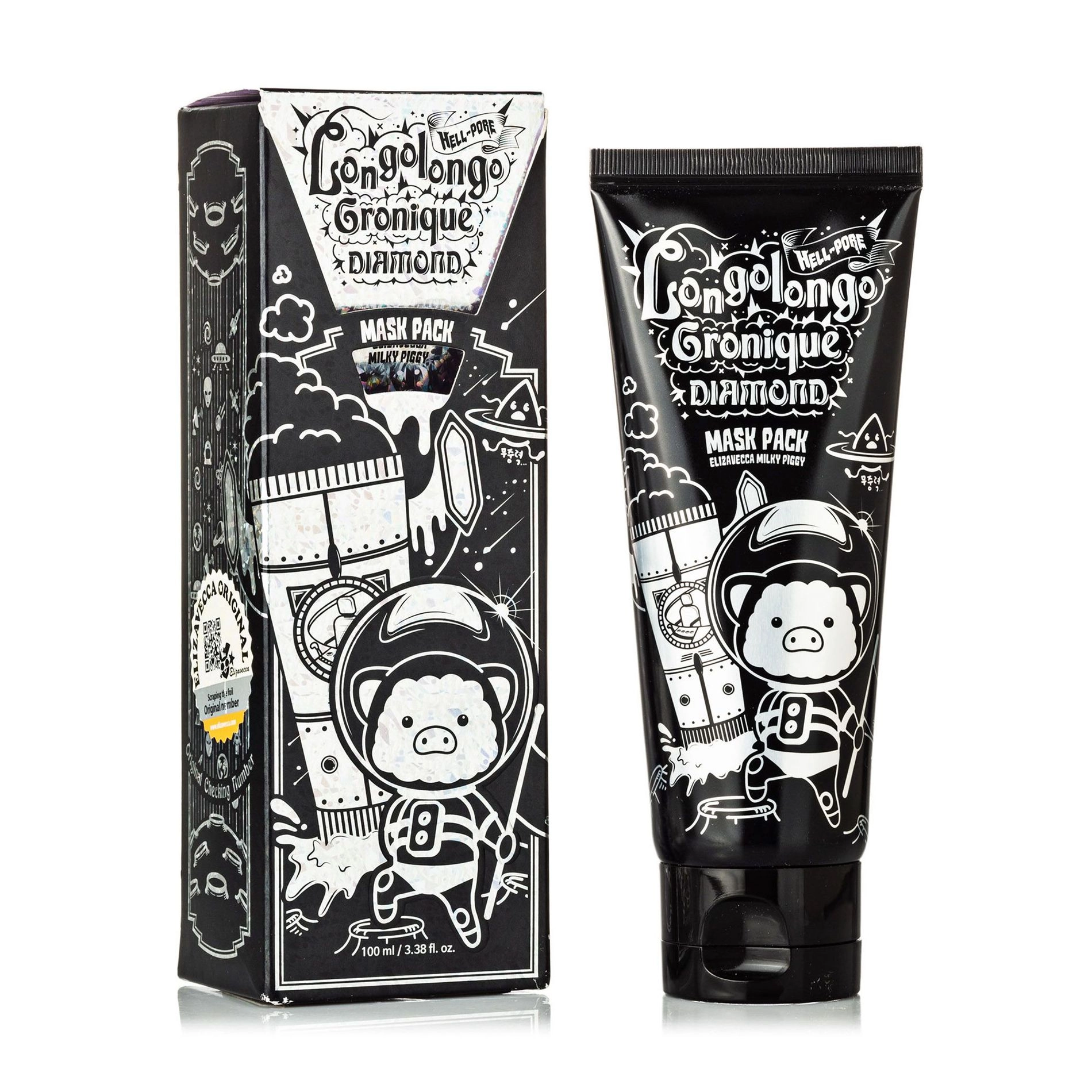 Elizavecca Hell-Pore Longolongo Gronique Diamond Mask Pack Маска-плівка з алмазним порошком 100 мл - фото N8