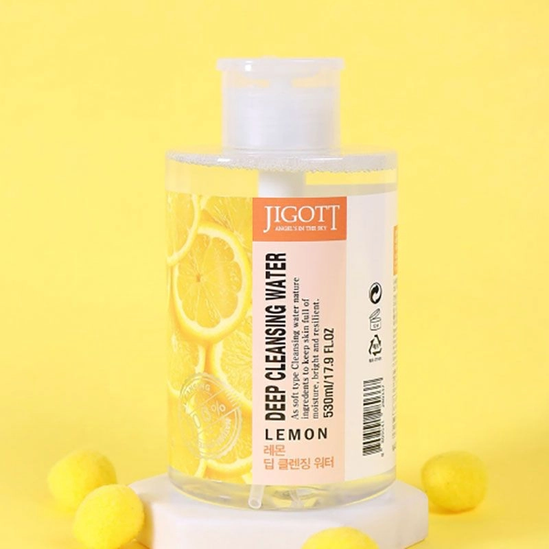 Очищаюча вода з екстрактом лимона - Jigott Lemon Deep Cleansing Water, 530 мл - фото N4