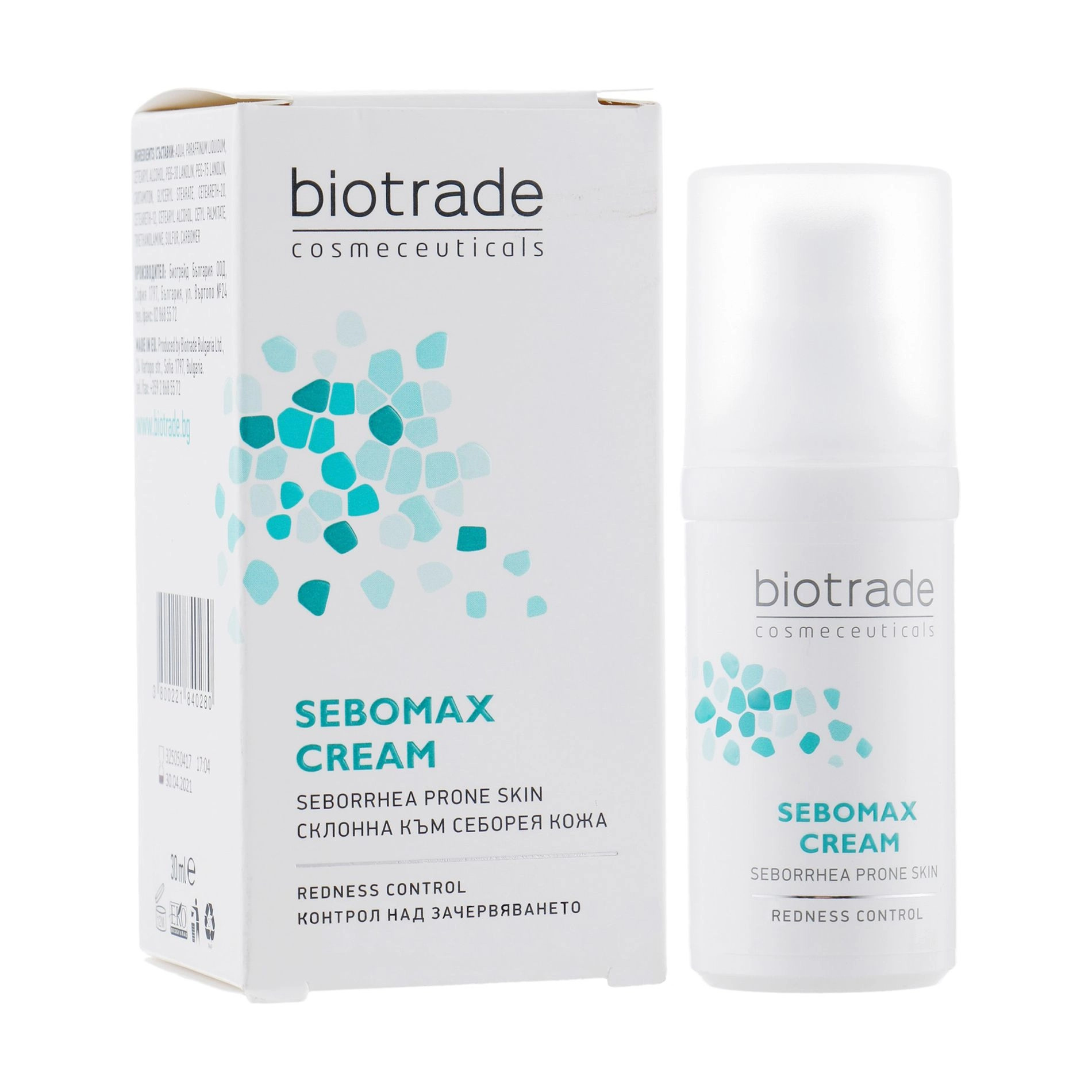 Успокаивающий крем для жирной, раздраженной, шелушащейся кожи, при себорейном дермате и демодекозе - Biotrade Sebomax Cream, 30 мл - фото N2