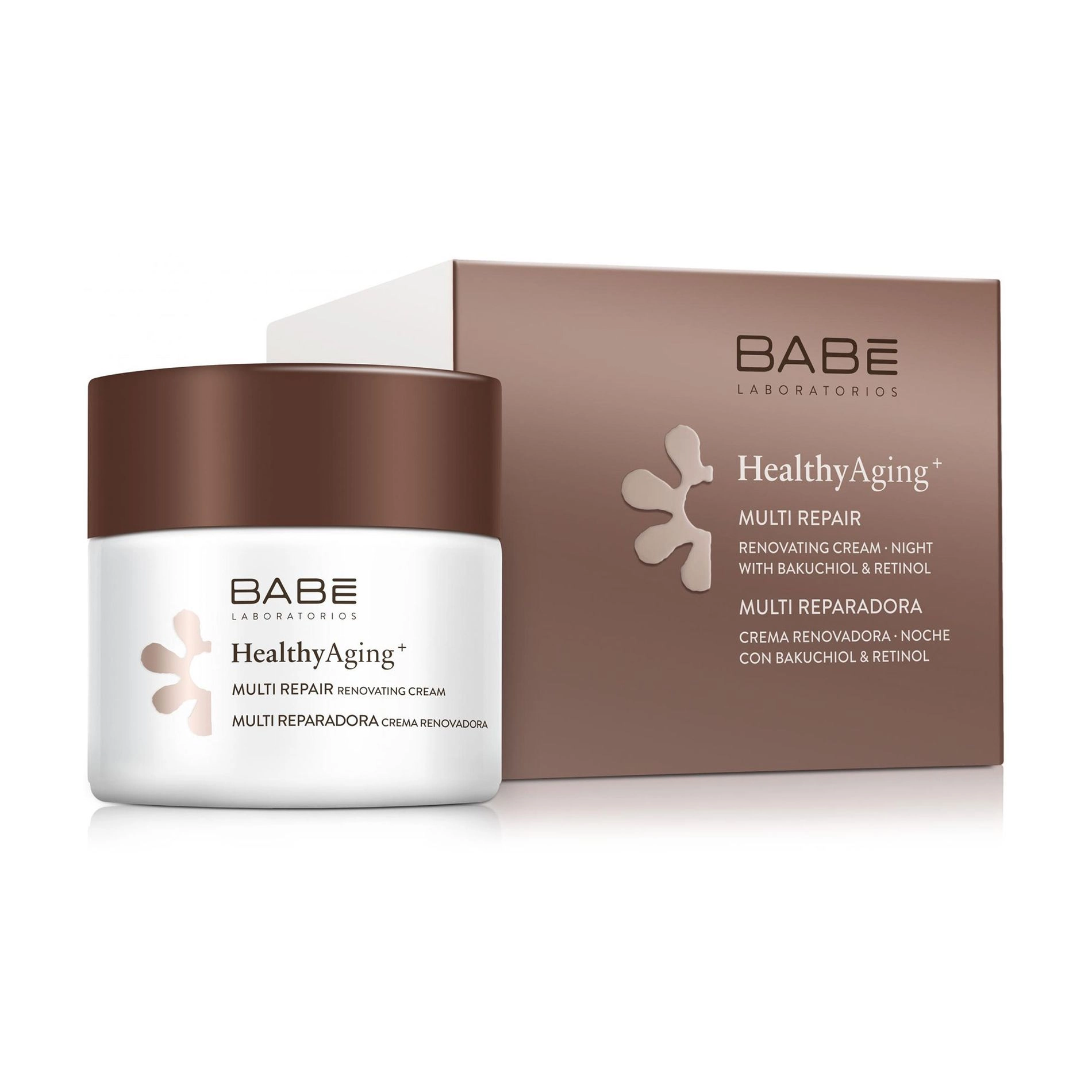 Нічний мультивідновлюючий крем з антивіковим комплексом - BABE Laboratorios Healthy Aging Multi Repair Renovating Cream, 50 мл - фото N4