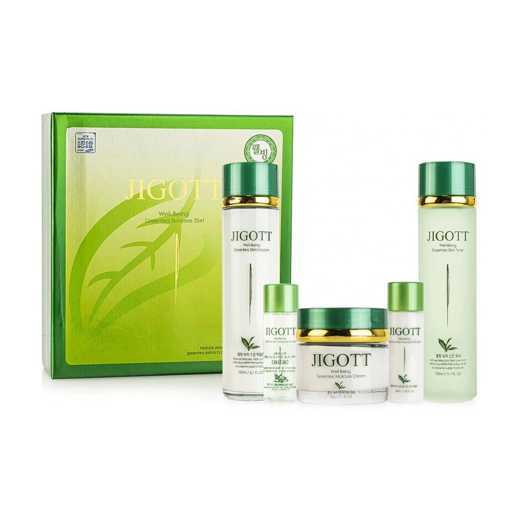 Набор мужской для ухода за лицом с зеленым чаем - Jigott Well Being Green Tea Homme Skin Care 2SET, 4 продукта - фото N6