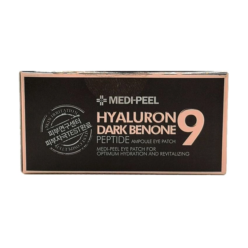 Гидрогелевые патчи от темных кругов (черные) - Medi peel Hyaluron Dark Benone Peptide 9 Ampoule Eye Patch, 60 шт - фото N4