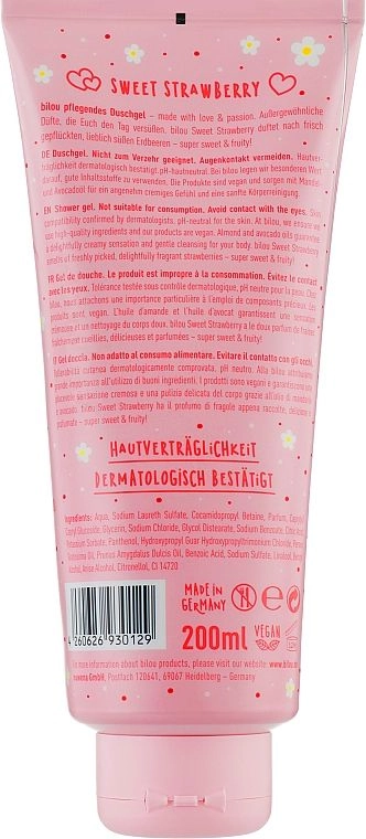 Bilou Гель для душа "Сладкая клубника" Sweet Strawberry Shower Gel, 200мл - фото N2