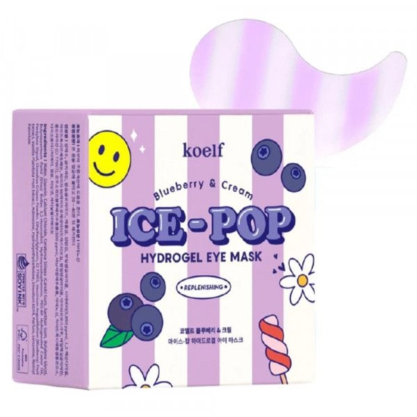 Гидрогелевые патчи для глаз с голубикой и сливками - PETITFEE & KOELF Blueberry & Cream Ice-Pop Hydrogel Eye Mask, 60 шт - фото N5