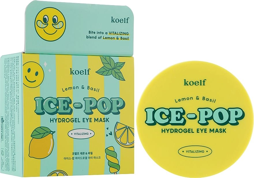 Гидрогелевые патчи для глаз с лимоном и базиликом - PETITFEE & KOELF Lemon & Basil Ice-Pop Hydrogel Eye Mask, 60 шт - фото N5