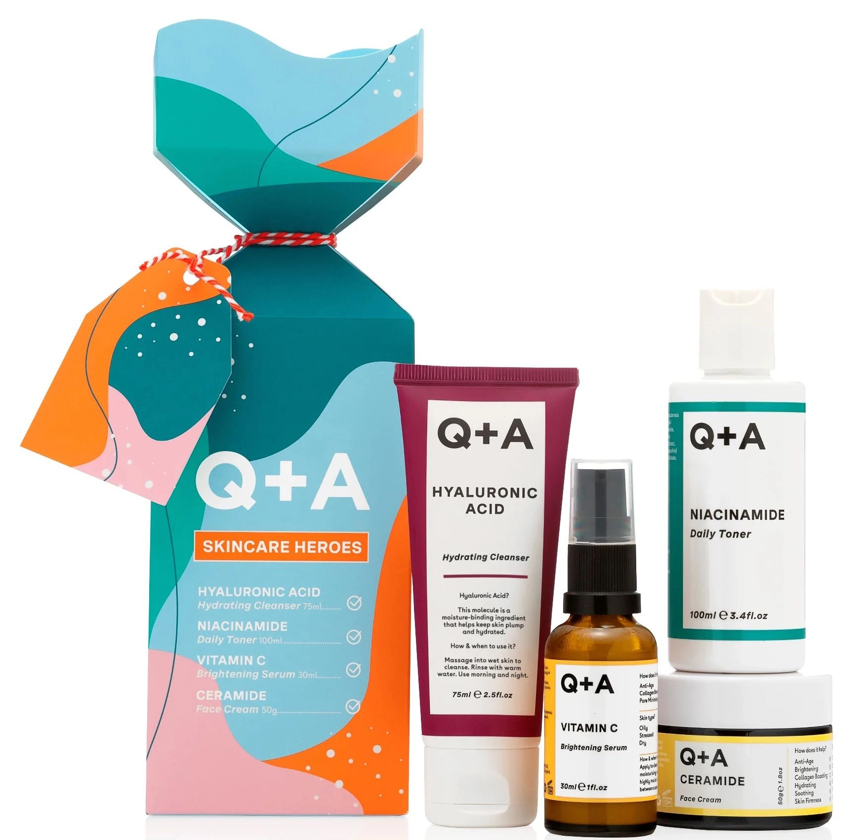 Q+A Подарочный набор для безупречной кожи Skincare Heroes, (4 продукта) - фото N2