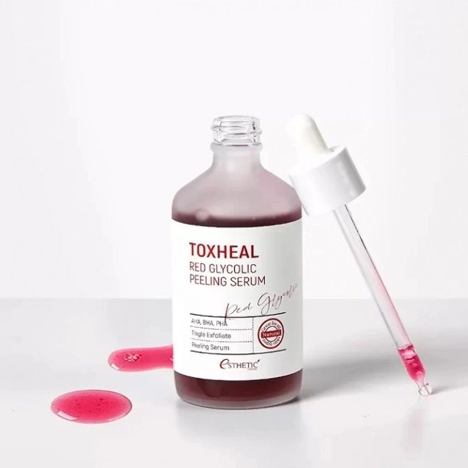 Пілінг-сироватка для обличчя із гліколевою кислотою - Esthetic House Toxheal Red Glycolic Peeling Serum, 100 мл - фото N2