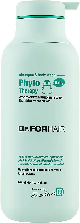 Дитячий фітошампунь-гель для волосся й тіла - Dr. ForHair Phyto Therapy Baby Shampoo & Body Wash, 300 мл - фото N1