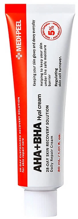 Восстанавливающий пилинг-крем для лица с кислотами - Medi peel Aha Bha 28 Days Hyal Cream, 30 мл - фото N1