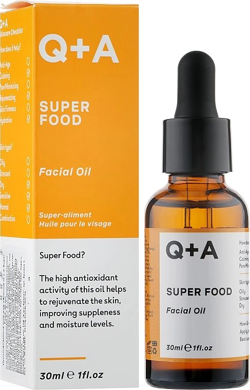 Мультивитаминное масло для лица - Q+A Super Food Facial Oil, 30 мл - фото N1