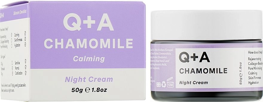Ночной крем для лица - Q+A Chamomile Night Cream, 50 г - фото N2