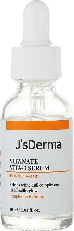 Сыворотка с ниацинамидом для выравнивания тона кожи - J'sDerma Vitanate Vita-3 Serum, 30 мл - фото N1