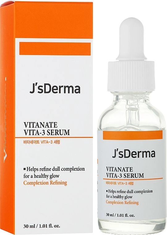 Сыворотка с ниацинамидом для выравнивания тона кожи - J'sDerma Vitanate Vita-3 Serum, 30 мл - фото N2
