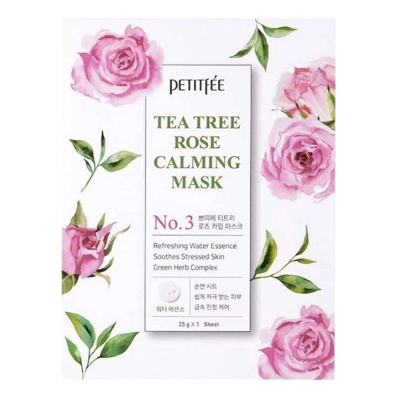 Маска для лица с чайным деревом и розой - PETITFEE & KOELF Tea Tree Rose Calming Mask, 1 шт - фото N1