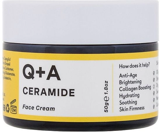 Защитный барьерный крем с керамидами - Q+A Ceramide Barrier Defense Face Cream, 50 г - фото N1