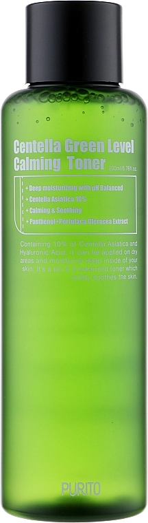 Бесспиртовый успокаивающий тонер с центеллой азиатской - PURITO Centella Green Level Calming Toner, 200 мл - фото N2