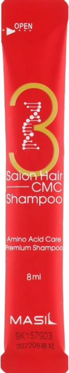 Восстанавливающий шампунь с керамидами и аминокислотами для поврежденных волос - Masil 3 Salon Hair CMC Shampoo, 8 мл - фото N1
