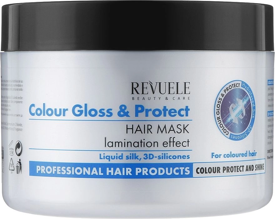 Маска для окрашеных волос с эффектом ларования - Revuele Color Gloss & Protect Hair Mask, 500 мл - фото N1