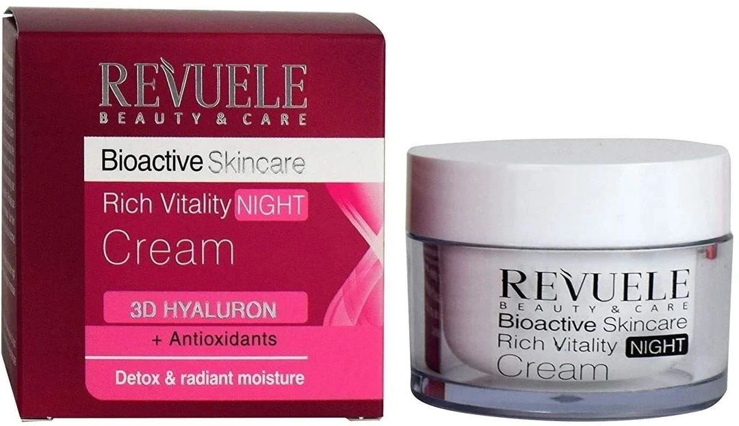 Нічний крем для обличчя з гіалуроном - Revuele Bioactive Skincare 3D Hyaluron Rich Vitality Night Cream, 50 мл - фото N1