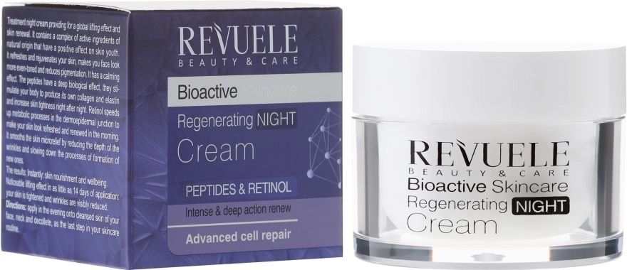 Revuele Омолаживающий ночной крем для лица с пептидами и ретинолом Bioactive Skincare Regenerating Night Cream, 50 мл - фото N1