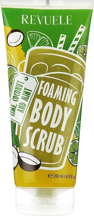 Пінний скраб для тіла "Лайм, кокос і м'ята" - Revuele Foaming Body Scrub Lime, Coconut and Mint, 200 мл - фото N1