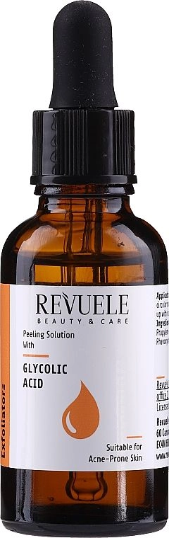 Пилинг для лица с гликолевой кислотой для проблемной кожи - Revuele Exfoliators Peeling Solution With Glycolic Acid, 30 мл - фото N2