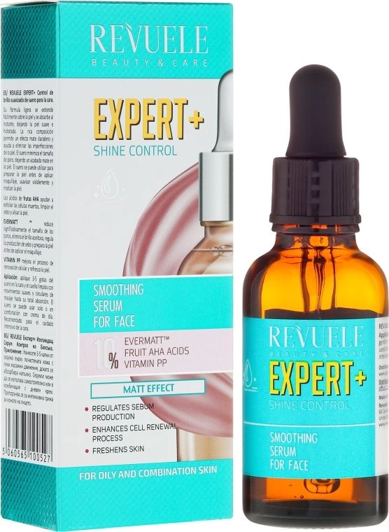 Розгладжуюча матуюча сироватка для обличчя - Revuele Expert+ Smoothing Serum Matt Effect, 30 мл - фото N1