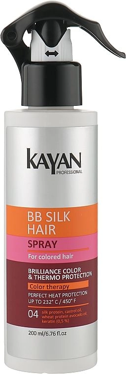 Спрей-термозащита для окрашенных волос - KAYAN Professional BB Silk Hair Spray, 200 мл - фото N1