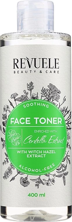 Успокаивающий тоник для лица с экстрактом центеллы - Revuele Witch Hazel Soothing Face Toner With Centella Extract, 400 мл - фото N1