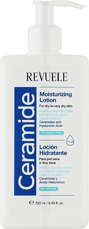 Увлажняющий лосьон для сухой кожи лица и тела с керамидами - Revuele Ceramide Moisturizing Lotion, 250 мл - фото N1