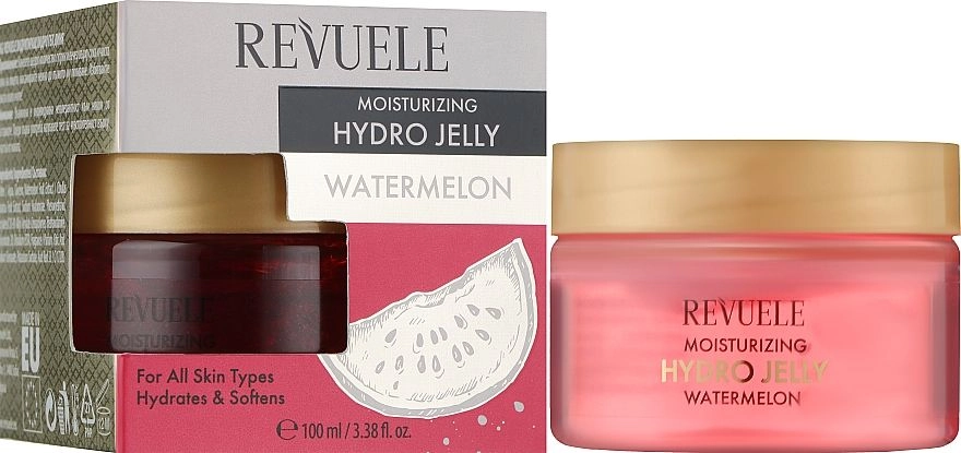 Увлажнящее желе-крем для лица с экстрактом арбуза - Revuele Moisturizing Hydro Jelly Watermelon, 100 мл - фото N1