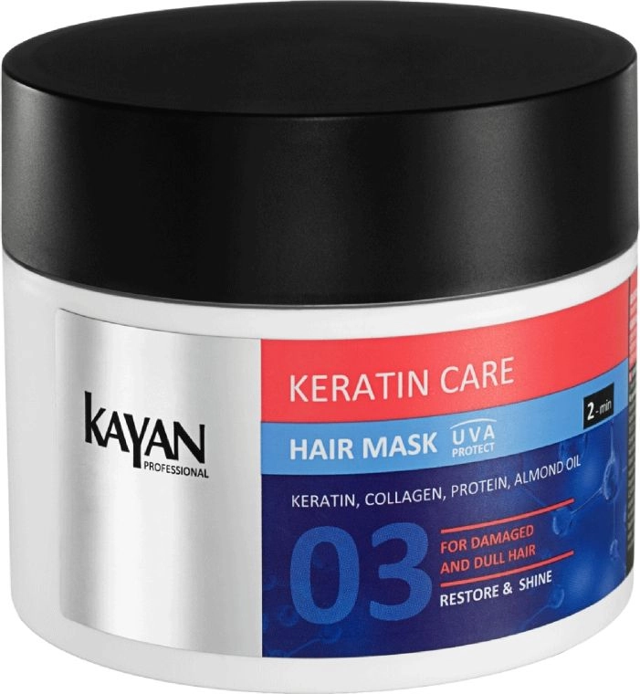 Восстанавливающая маска для поврежденных и тусклых волос - KAYAN Professional Keratin Care Hair Mask, 300 мл - фото N1