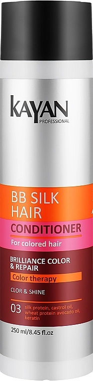 Кондиціонер для фарбованого волосся - KAYAN Professional BB Silk Hair Conditioner, 250 мл - фото N1
