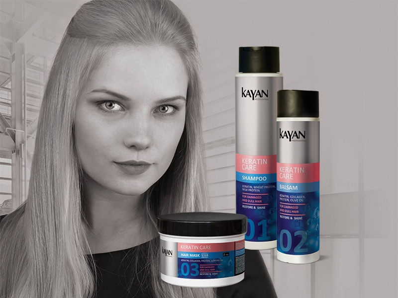 Восстанавливающий шампунь для поврежденных и тусклых волос - KAYAN Professional Keratin Care Shampoo, 400 мл - фото N1