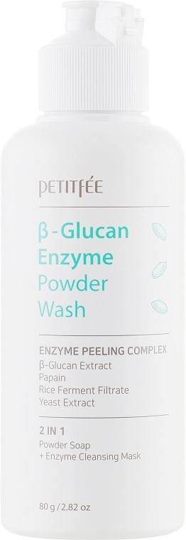Ензимна пудра для вмивання з бета-глюканом - PETITFEE & KOELF Beta-Glucan Enzyme Powder Wash, 80 г - фото N2