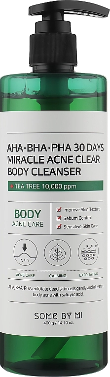 Очищуючий гель для проблемної шкіри тіла - Some By Mi AHA-BHA-PHA 30 Days Miracle Acne Clear Body Cleanser, 400 мл - фото N2