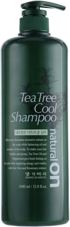 Охолоджуючий шампунь для волосся на основі чайного дерева - Daeng Gi Meo Ri Naturalon Tea Tree Cool Shampoo, 1000 мл - фото N1