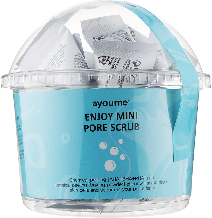 Содовый скраб пилинг для лица, для очищения и сужения пор, - Ayoume Enjoy Mini Pore Scrub, 3 г, 1 шт - фото N1