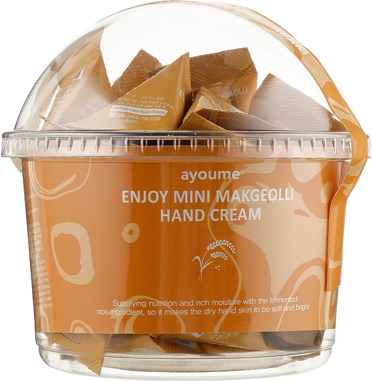 Зволожуючий крем для рук с экстрактом макколи - Ayoume Enjoy Mini Makgeolli Hand Cream, 3 г, 1 шт - фото N1