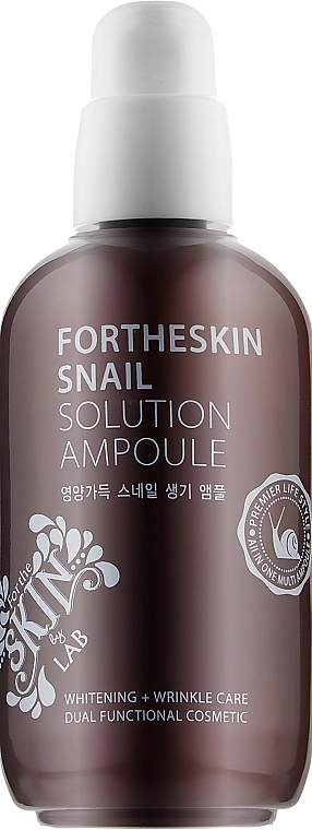 Ампульна сироватка для обличчя з муцином равлика - Fortheskin Fortheskin Snail Solution Ampoule, 100 мл - фото N1
