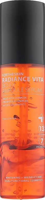 Ампульная витаминная осветляющая сыворотка для лица - Fortheskin Radiance Vita Bio Ex Ampoule Serum, 70 мл - фото N2