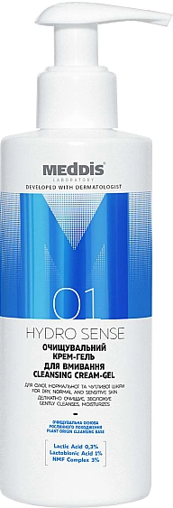 Очищуючий крем-гель для вмивання - Meddis Hydrosense Cleansing Cream-Gel, 200 мл - фото N1