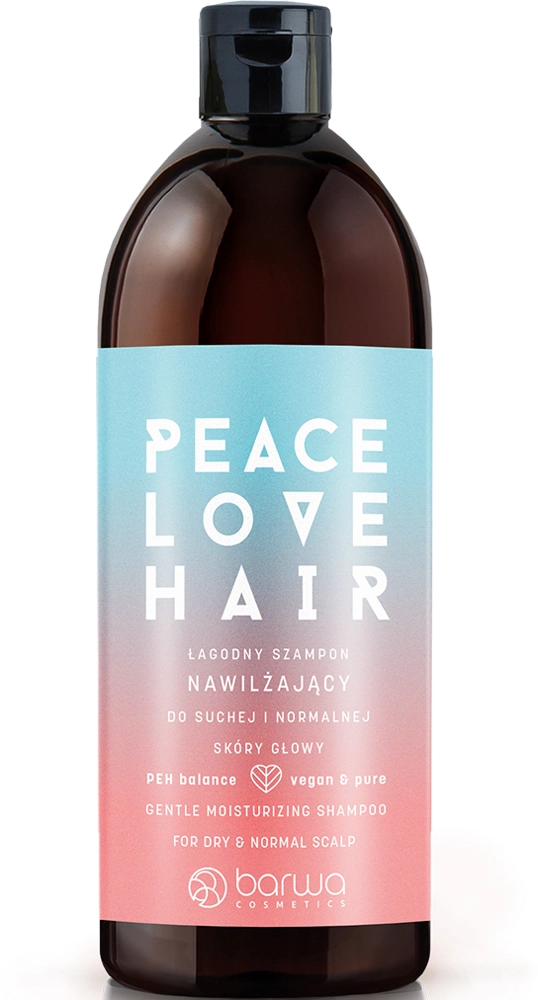 М'який зволожуючий шампунь для сухої та нормальної шкіри голови - Barwa Peace Love Hair Moisturizing Shampoo, 480 мл - фото N1