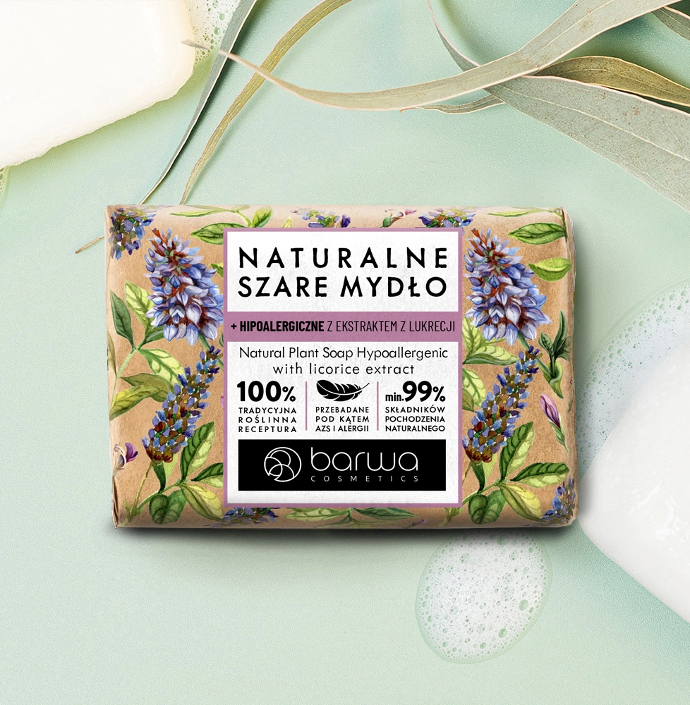 Натуральное гипоаллергенное мыло с экстрактом солодки - Barwa Hypoallergenic Traditional Soap With Licorice Extract, 90 г - фото N2