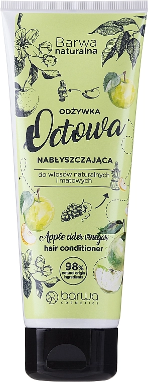 Пом'якшуючий кондиціонер для блиску волосся з яблучним оцтом - Barwa Natural Apple Cider Vinegar Conditioner, 200 мл - фото N2