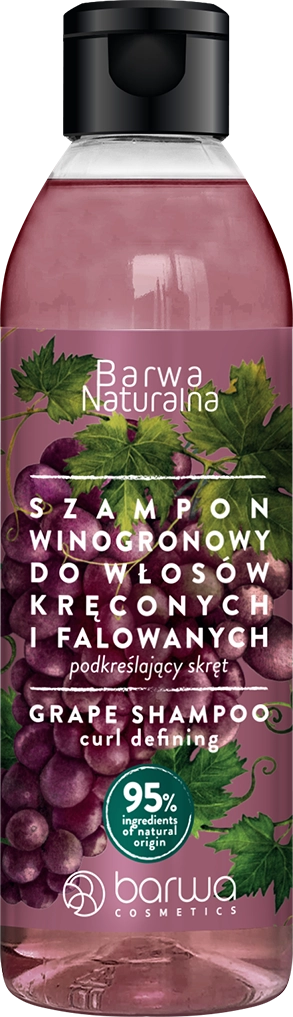 Шампунь для кудрявых и волнистых волос с экстрактом винограда - Barwa Natural Grape Shampoo, 300 мл - фото N1