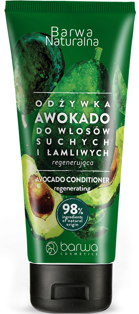 Відновлюючий кондиціонер для ламкого, сухого та пошкодженого волосся з екстрактом авокадо - Barwa Barwa Natural Avocado Conditioner, 200 мл - фото N1