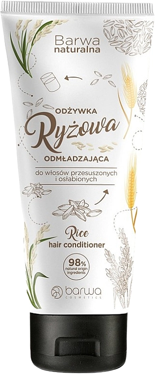 Омолаживающий кондиционер с экстрактом протеина риса для сухих и ослабленных волос - Barwa Natural Rice Conditioner, 200 мл - фото N2